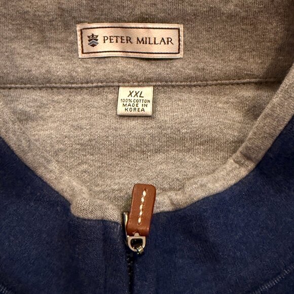 Peter Millar Jacket Mens 2XL XXL Blue Softshell Carpe Diem Full Zip Coat - Picture 8 of 9